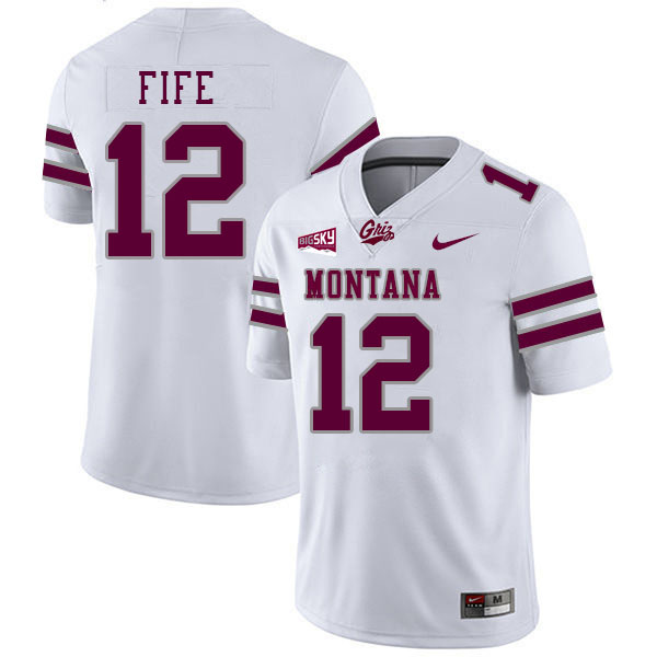 Montana Grizzlies #12 Logan Fife College Football Jerseys Stitched Sale-White